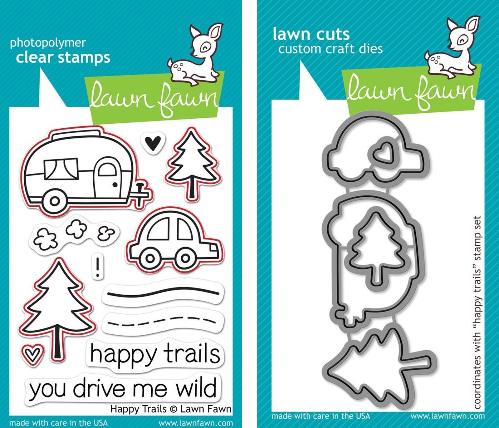 Lawn Fawn Happy Trails Stamp+Die Bundle