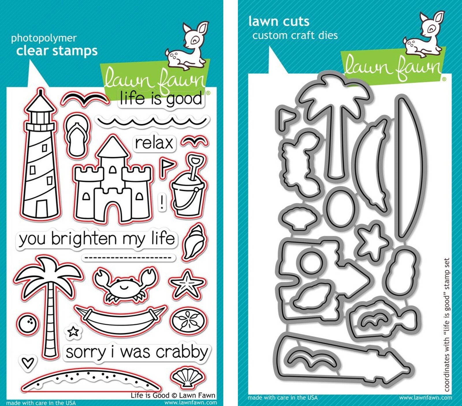 Lawn Fawn Life Is Good Stamp+Die Bundle