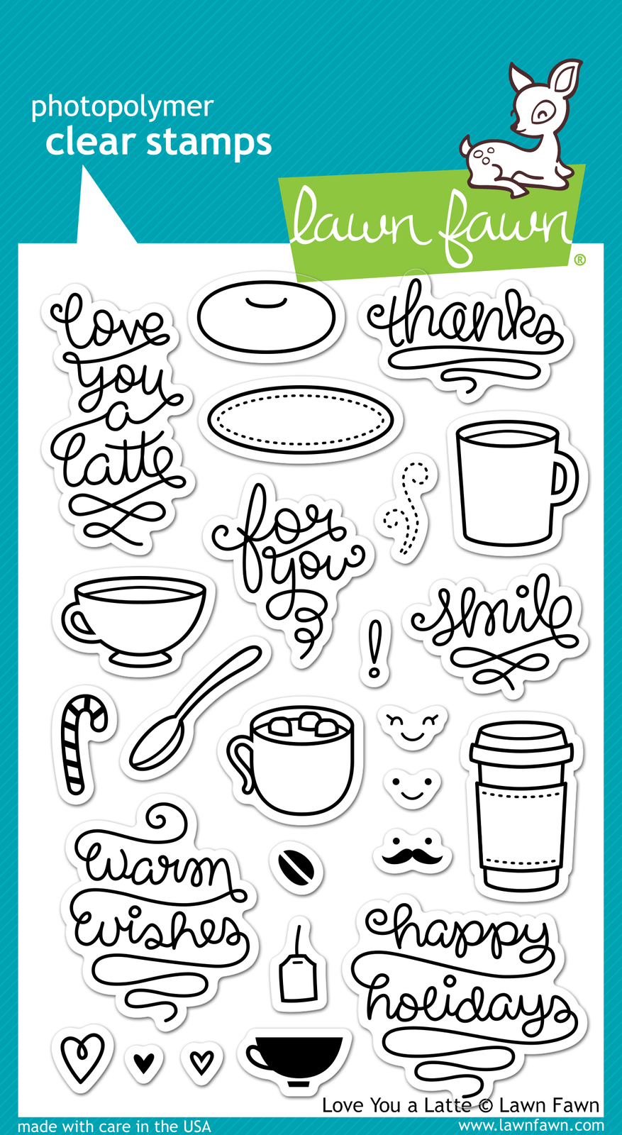 Lawn Fawn Stamps Love You A Latte LF704 