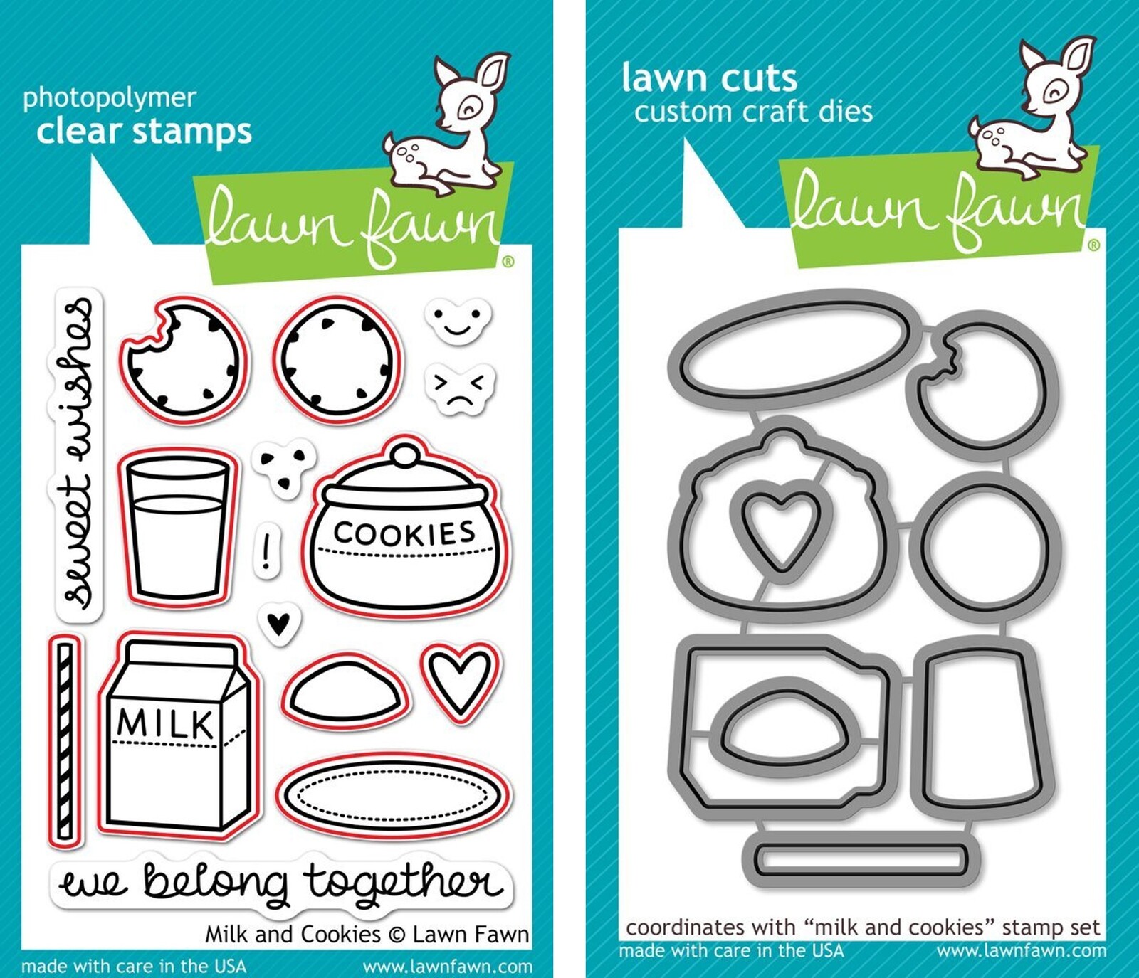 Lawn Fawn Milk And Cookies Stamp+Die Bundle