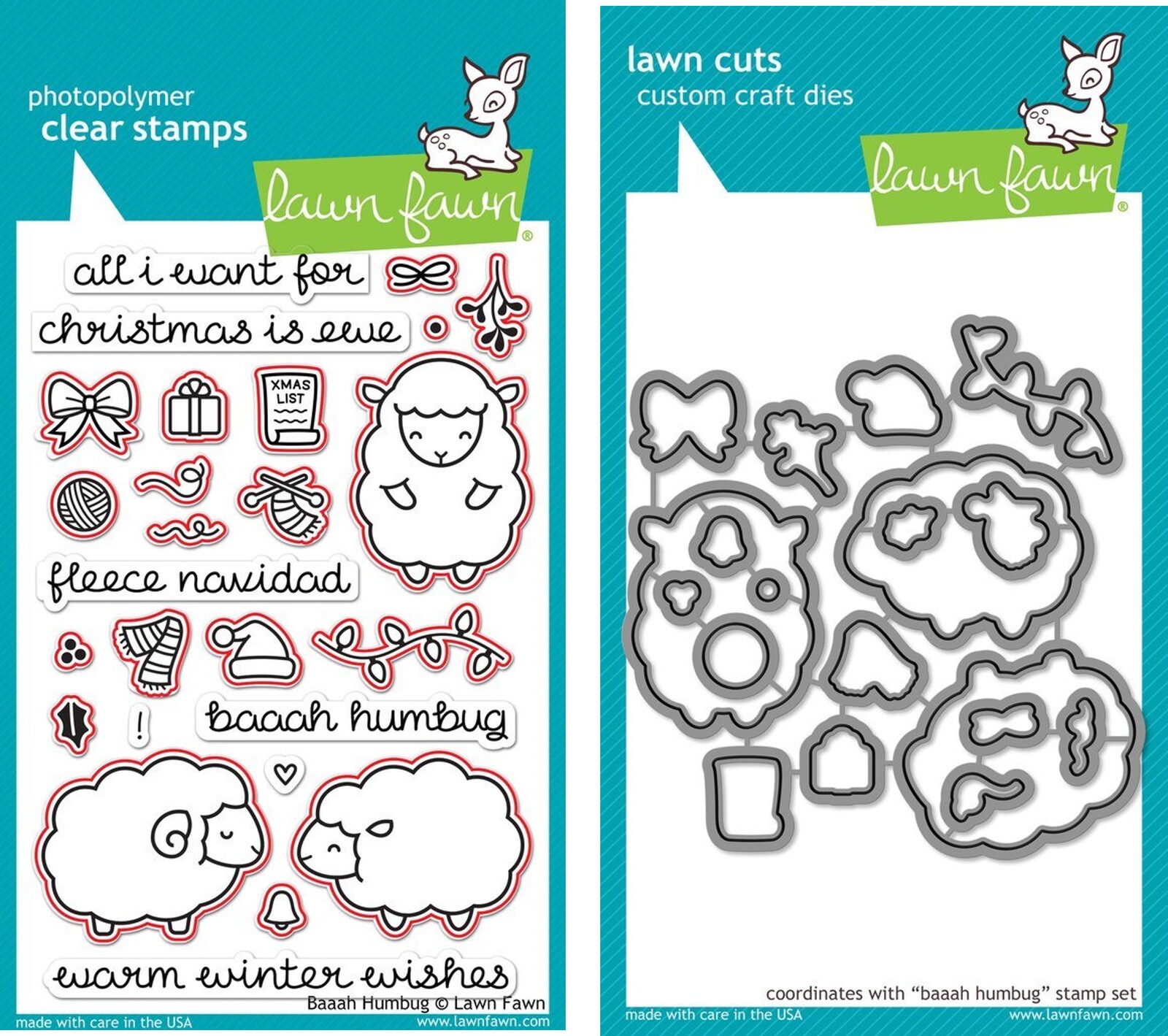 Lawn Fawn Baaah Humbug Stamp+Die Bundle