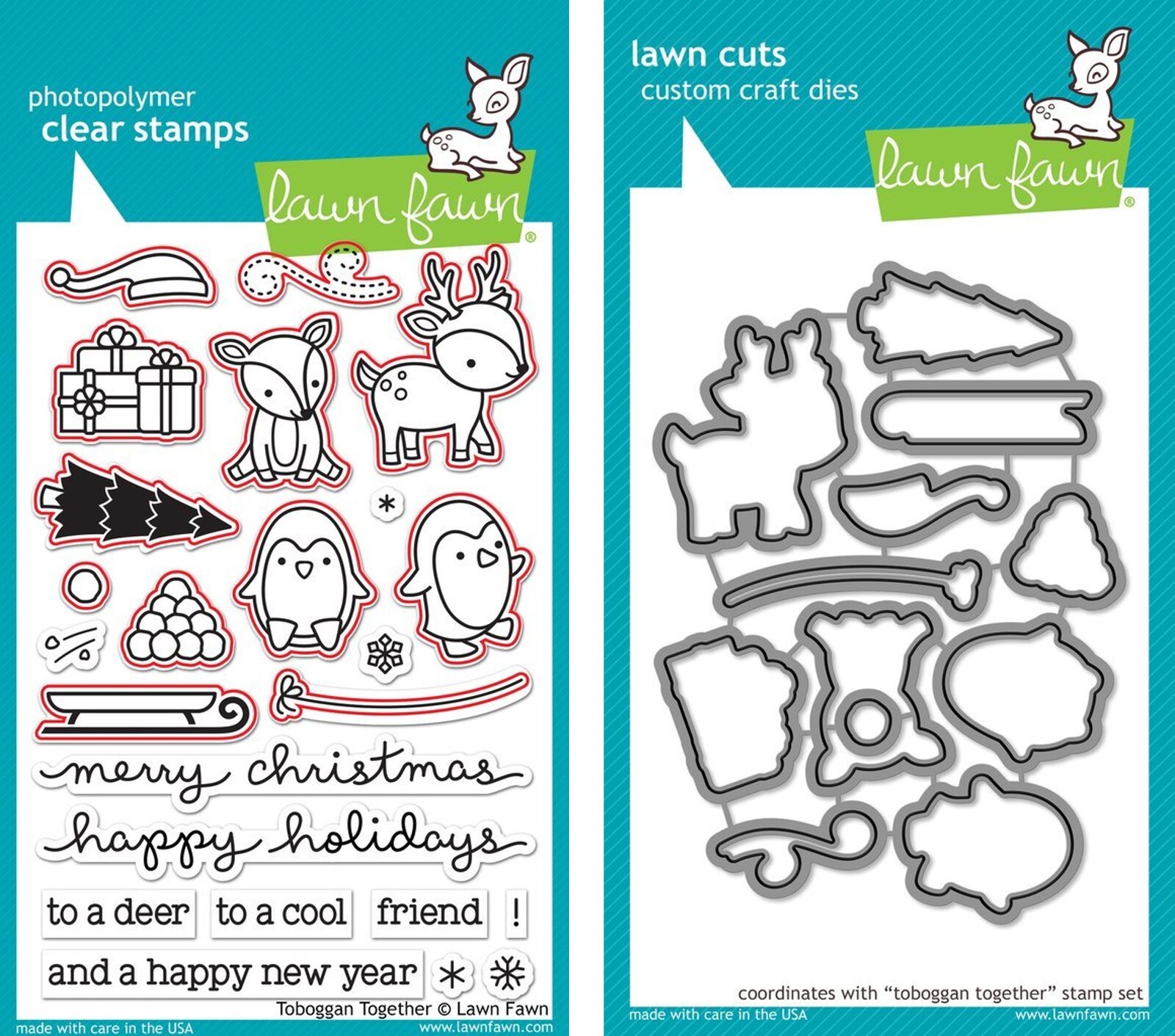 Lawn Fawn Toboggan Together Stamp+Die Bundle