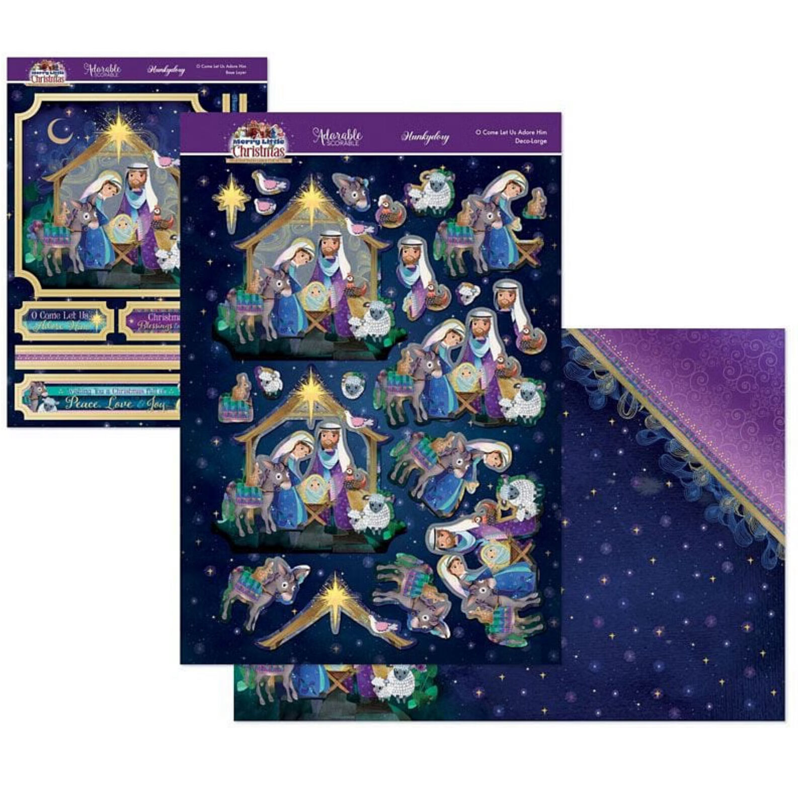 Hunkydory Crafts A Merry Christmas Deco-Large Set - O Come Let Us Adore Him