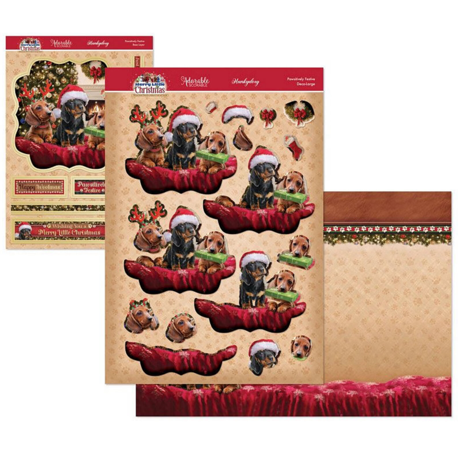 Hunkydory Crafts A Merry Christmas Deco-Large Set - Pawsitively Festive
