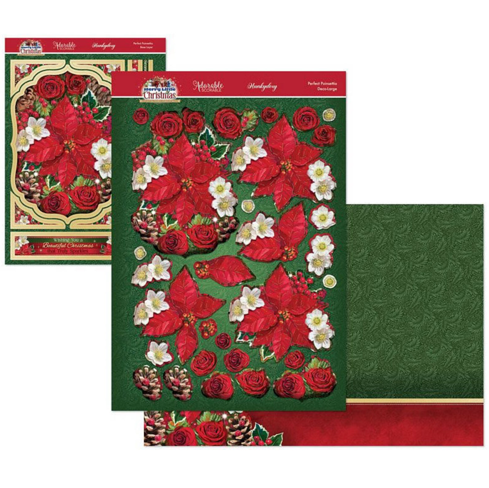 Hunkydory Crafts A Merry Christmas Deco-Large Set - Perfect Poinsettia