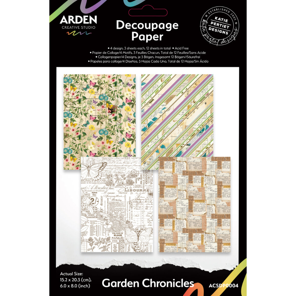 Arden Creative 6” x 8” Decoupage Paper - Garden Chronicles