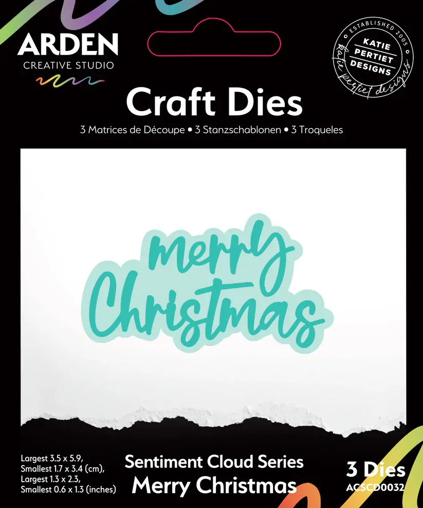 Arden Creative Craft Dies - Sentiment Cloud Series - Merry Christmas