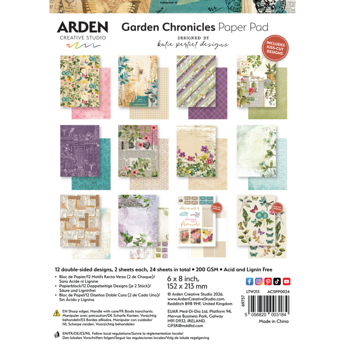Arden Creative 6" X 8" Paper Pad - Garden Chronicles