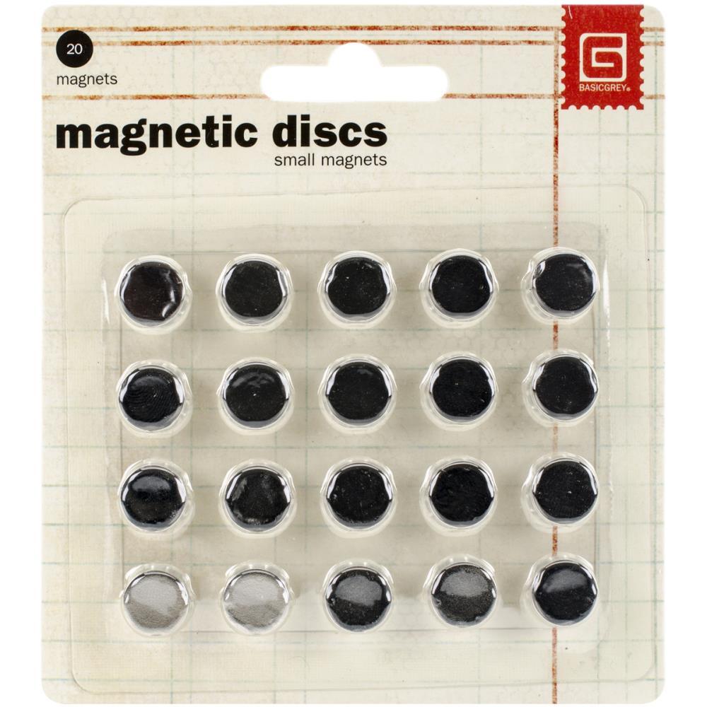 Basic Grey Magnetic Discs Small Magnets 20pk
