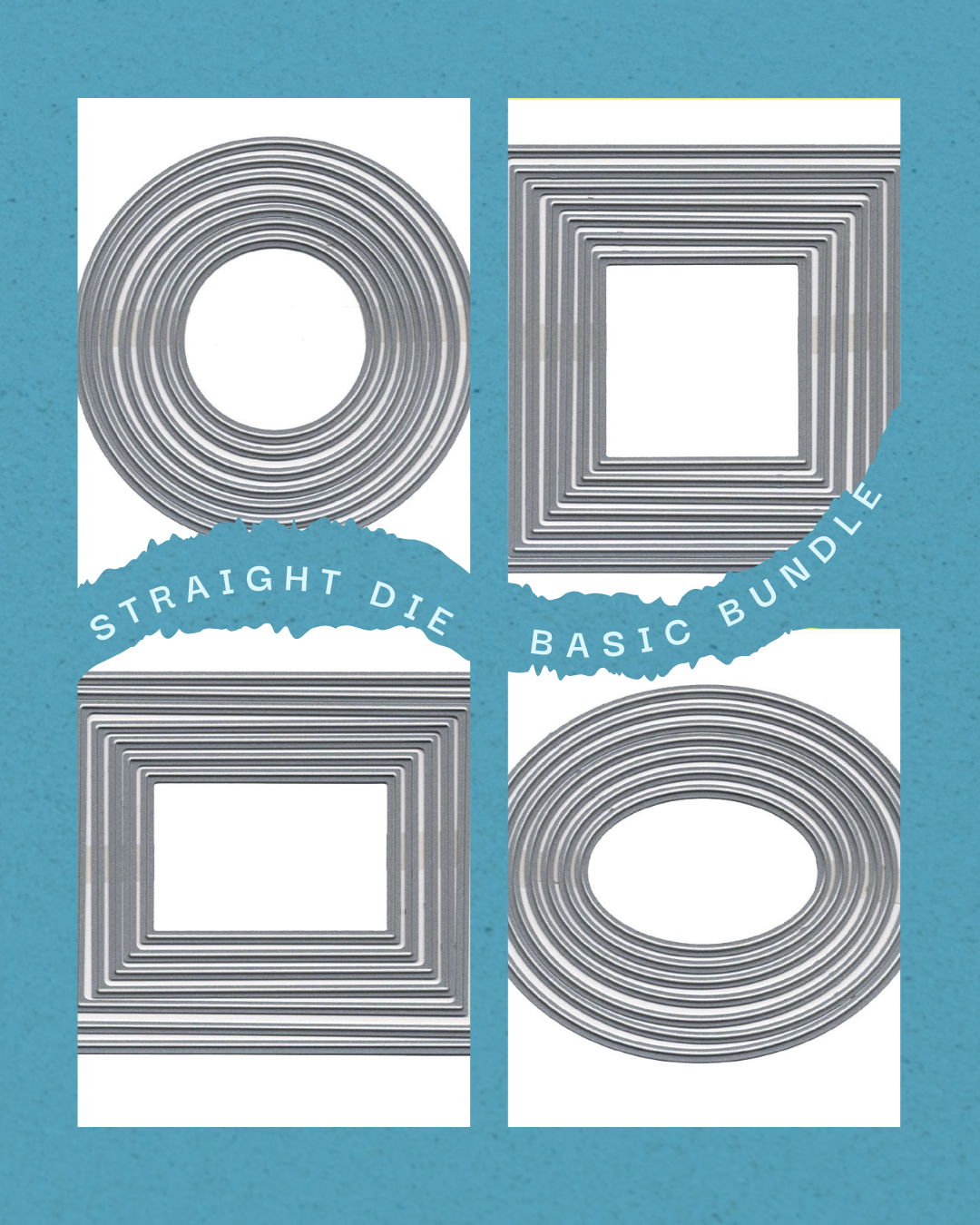 Scrap Dragon Straight Nesting Dies Bundle Circle Square Rectangle Oval