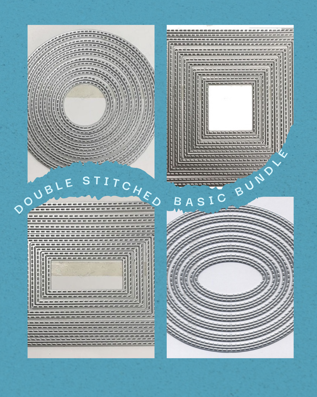 Scrap Dragon Double Stitched Nesting Dies Bundle Circle Square Rectangle Oval