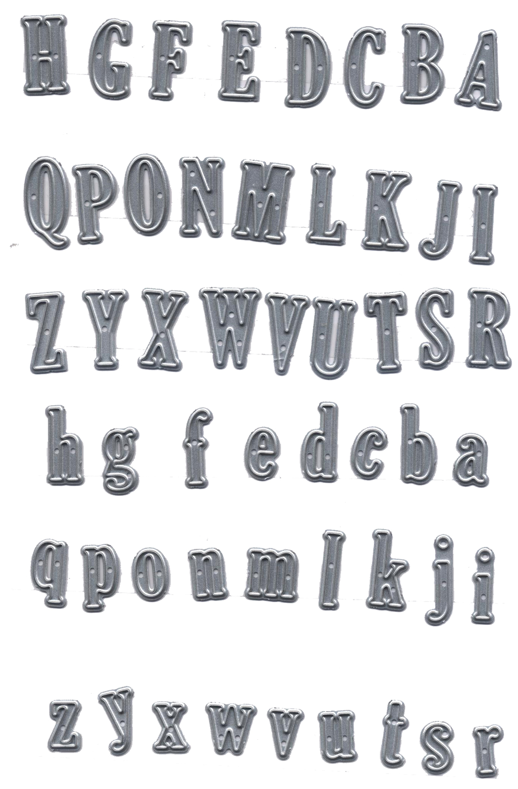 Scrap Dragon Dies Alphabet Uppercase and Lowercase 17mm
