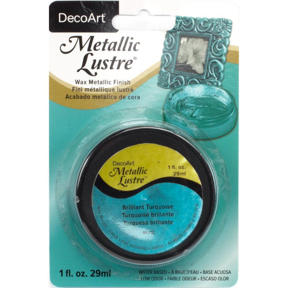 Deco Art Metallic Lustre Wax Finish 1oz Brilliant Turquoise