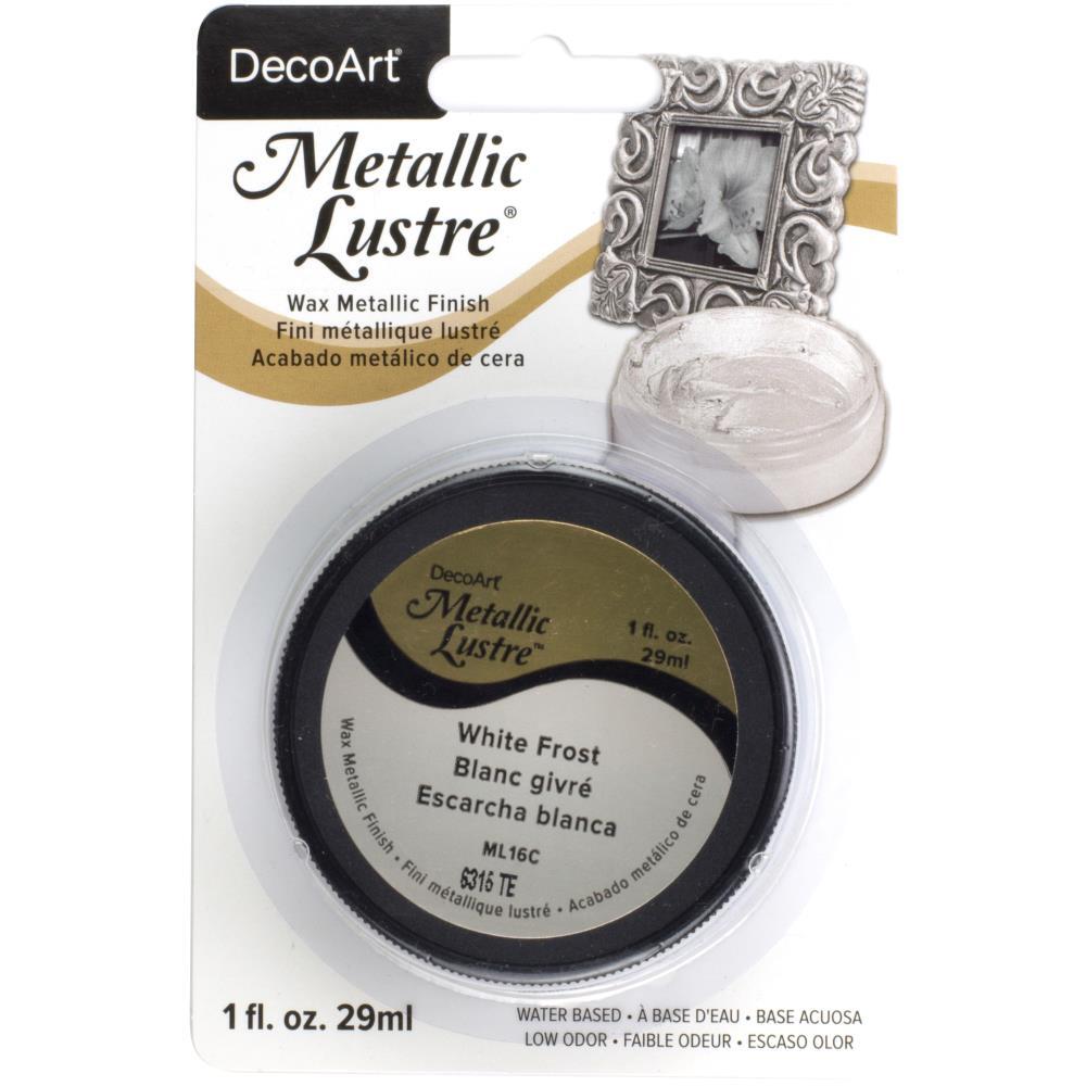 Deco Art Metallic Lustre Wax Finish 1oz Polished White Frost