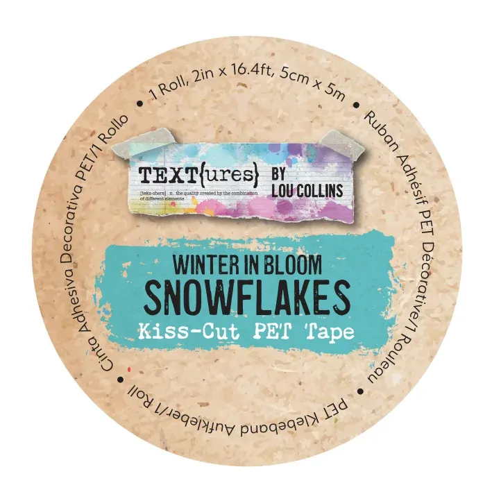 Arden Creative  - TEXT(ures) Winter In Bloom Snowflakes Kiss-Cut PET Tape