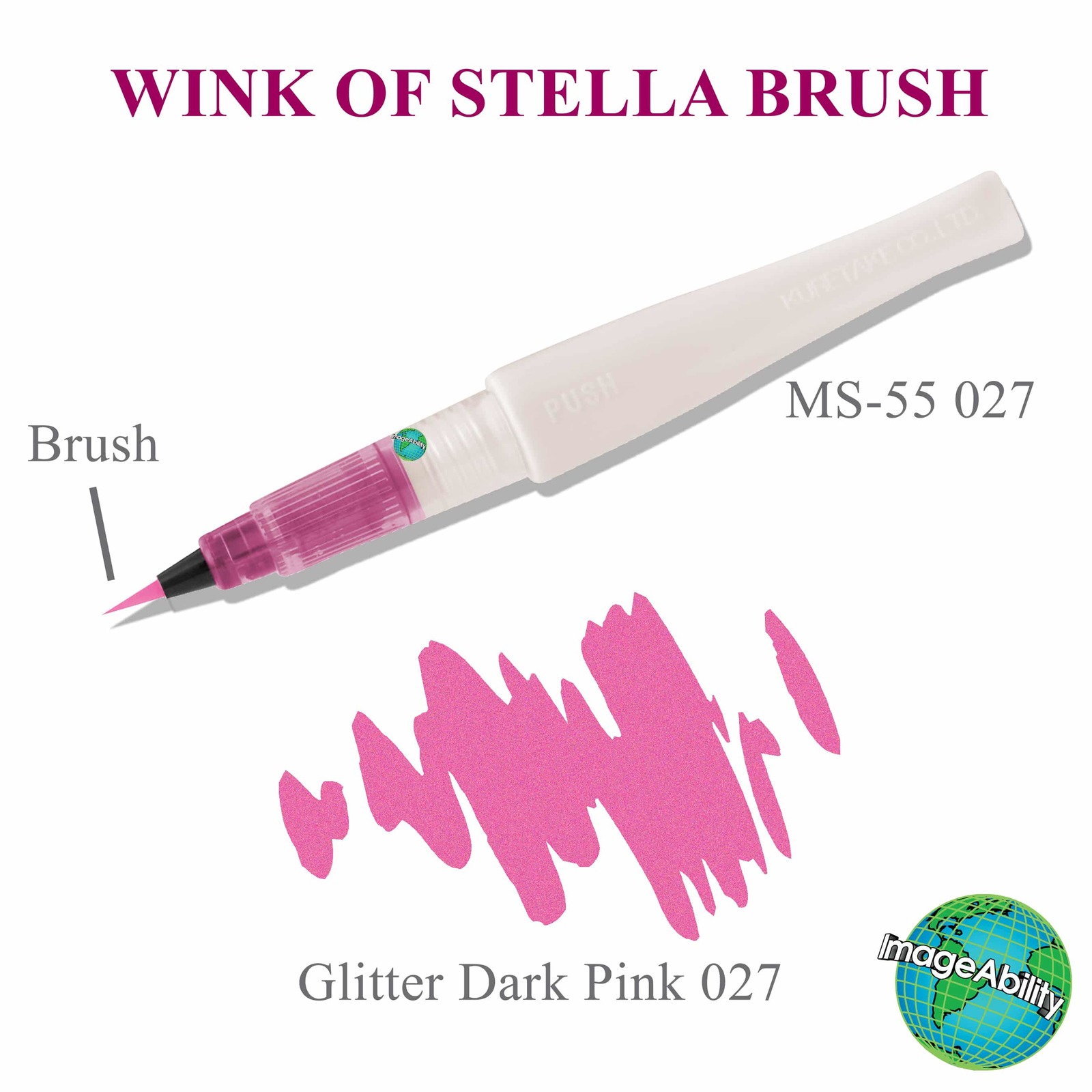 Zig Wink Of Stella Brush Glitter Marker Dark Pink
