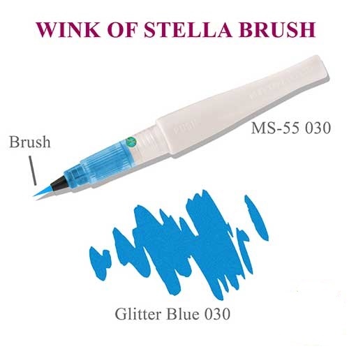 Zig Wink Of Stella II Brush Glitter Marker Blue