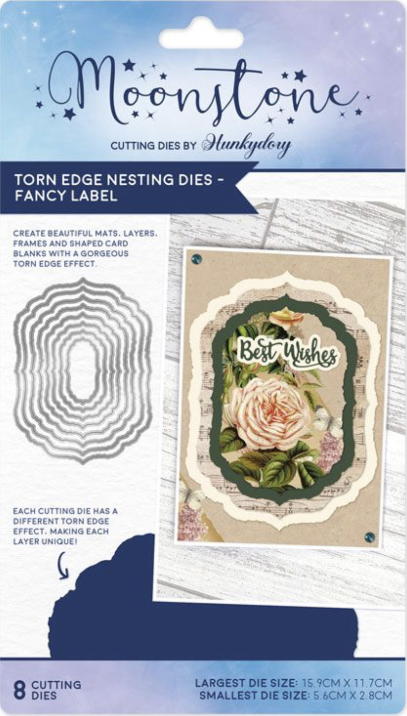 Hunkydory Moonstone Dies - Torn Edge Nesting Dies - Fancy Label