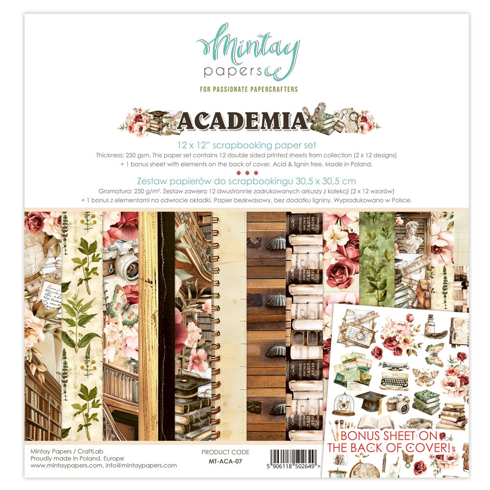 Mintay Papers 12x12 Papers 240gsm Academia