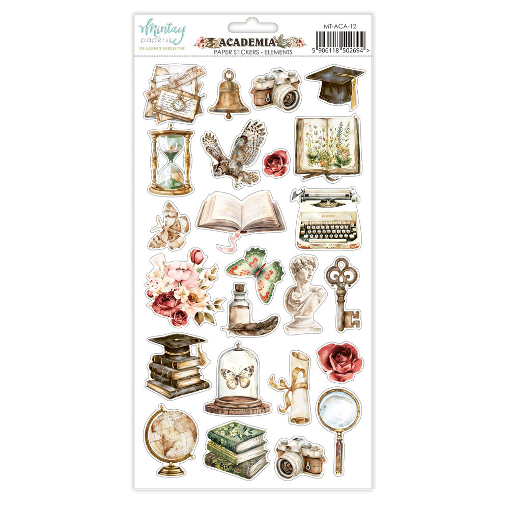 Mintay Papers 6x12 Stickers Sheet Academia