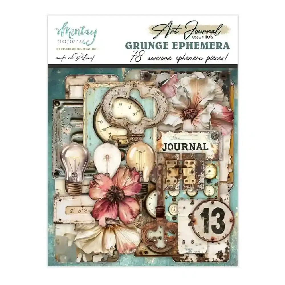 Mintay Papers Grunge Ephemera - Art Journal Essentials