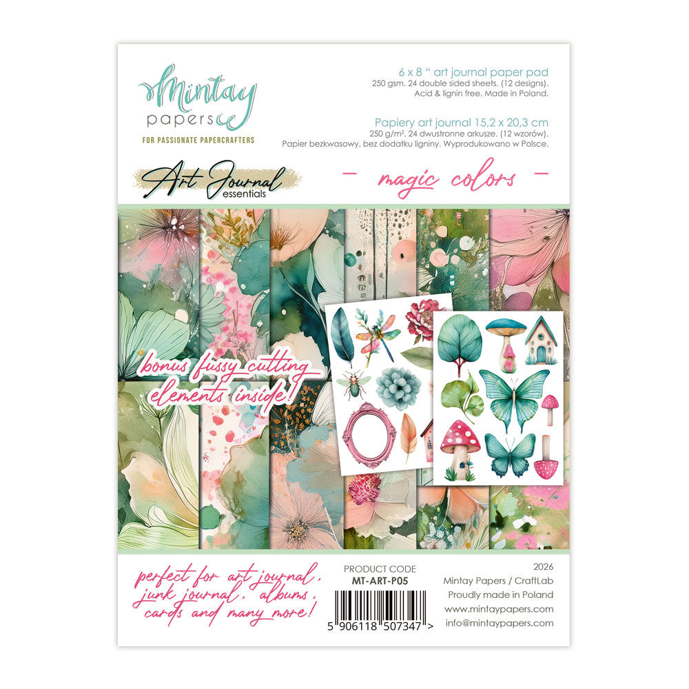Mintay Papers 6x8 Paper Pack 240gsm 24 Sheets - Magic Colors - Art Journal Essentials 05