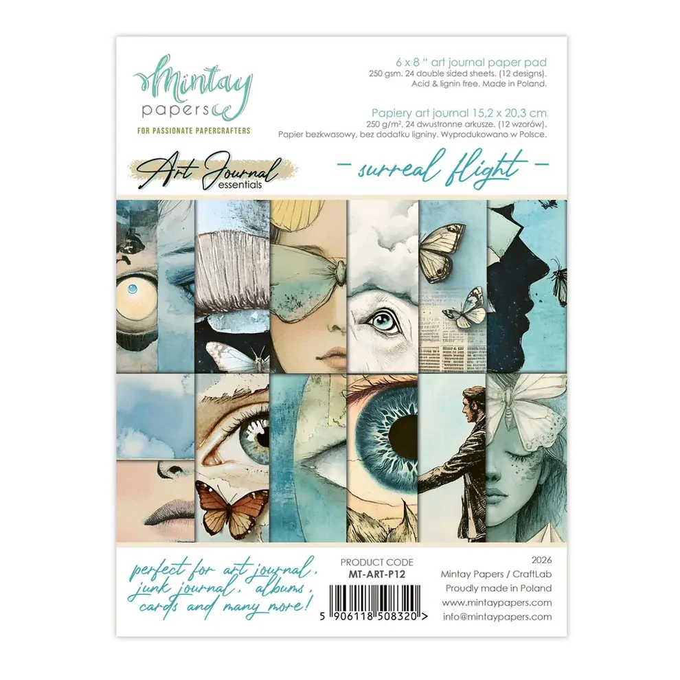 Mintay Papers 6x8 Paper Pack 240gsm 24 Sheets - Surreal Flight - Art Journal Essentials 12