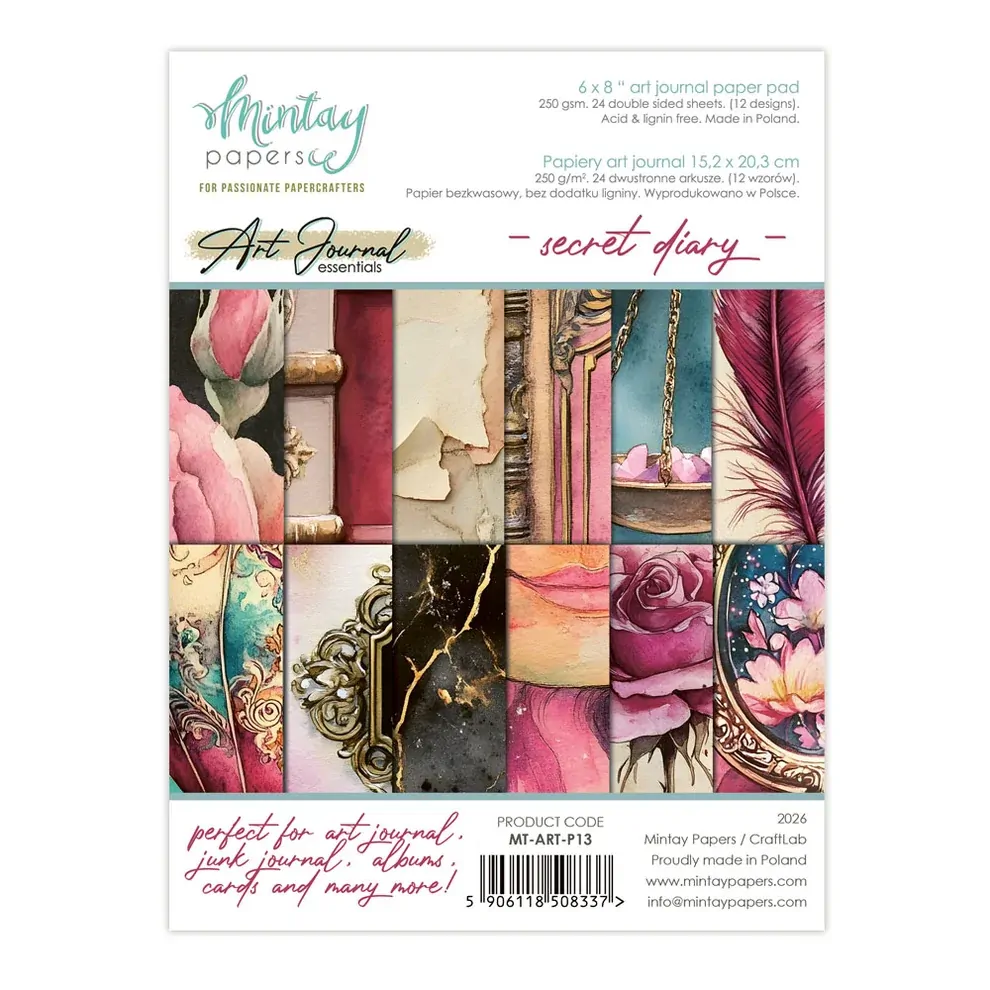 Mintay Papers 6x8 Paper Pack 240gsm 24 Sheets - Secret Diary - Art Journal Essentials 13