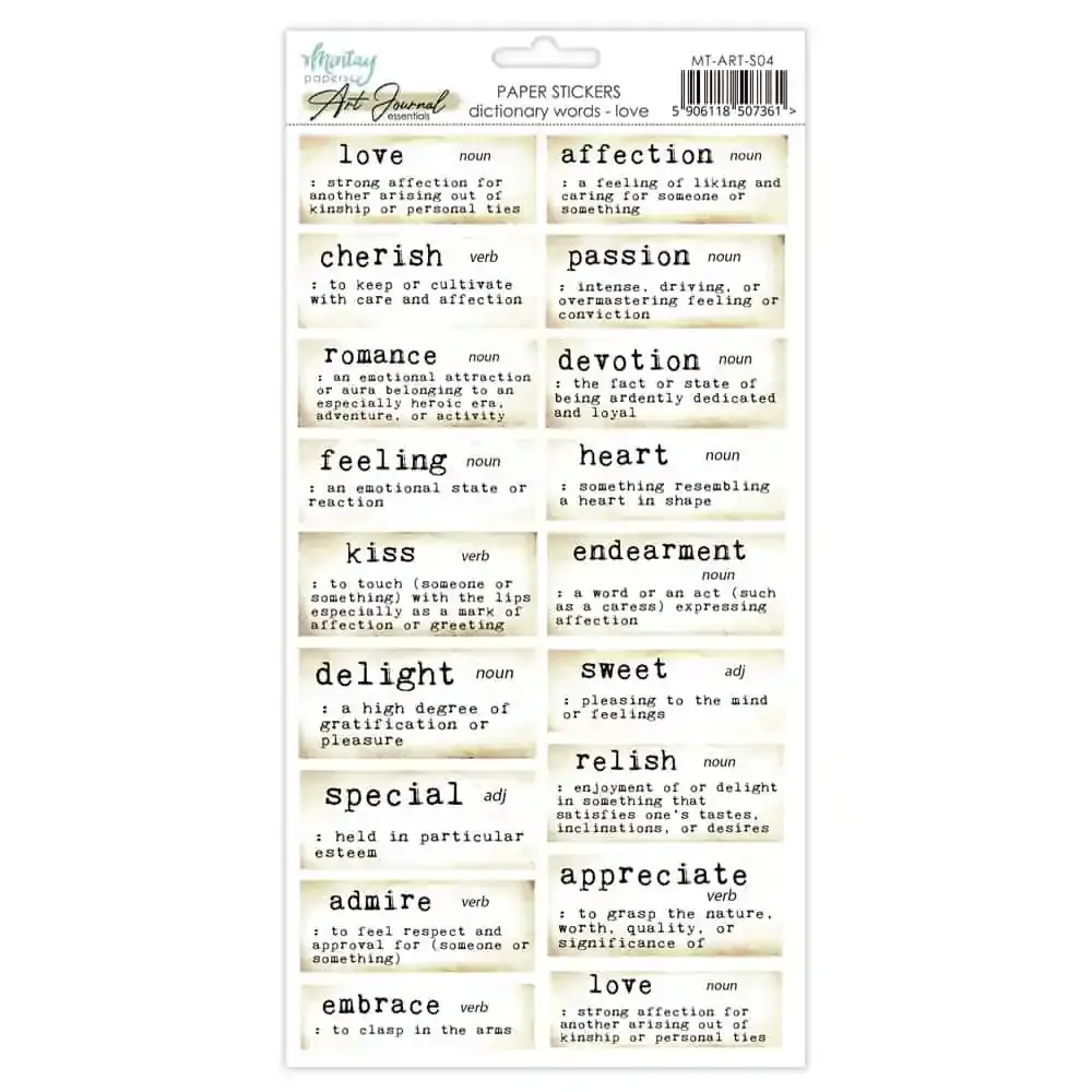 Mintay Papers Dictionary Words (Love) - Art Journal Essentials Stickers 04 