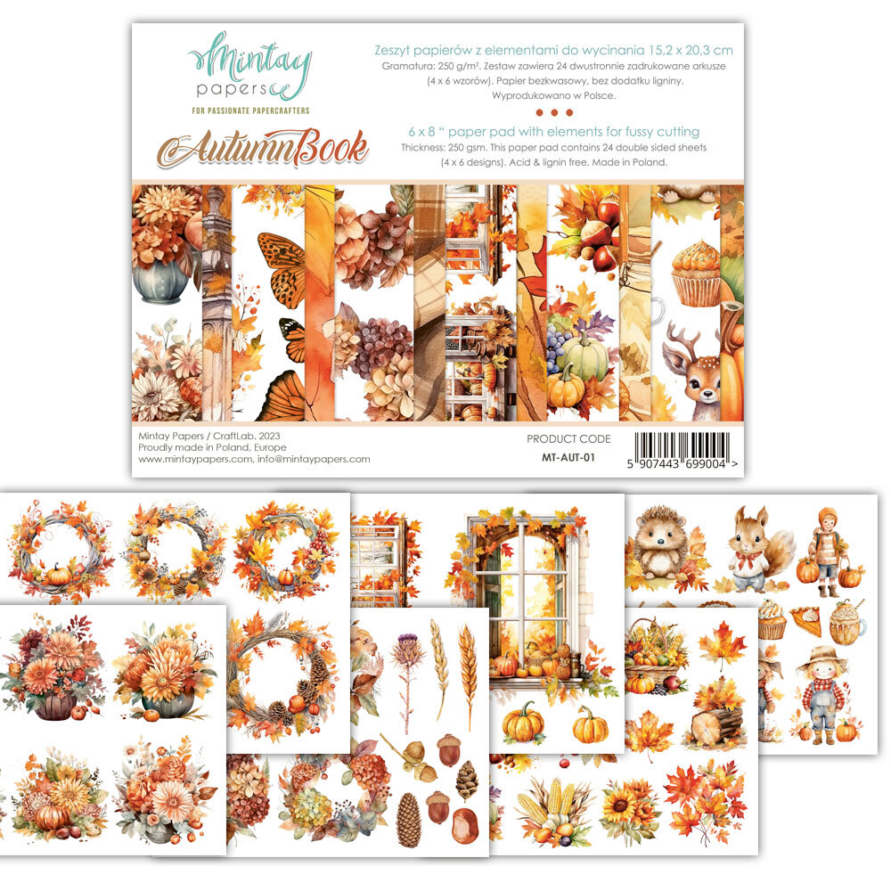 Mintay Papers 6x8 Booklets 240gsm 24 Sheets Autumn