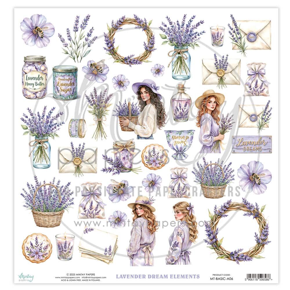Mintay Basic Elements 12 x 12 Sheet 06 - Lavender Dream Elements