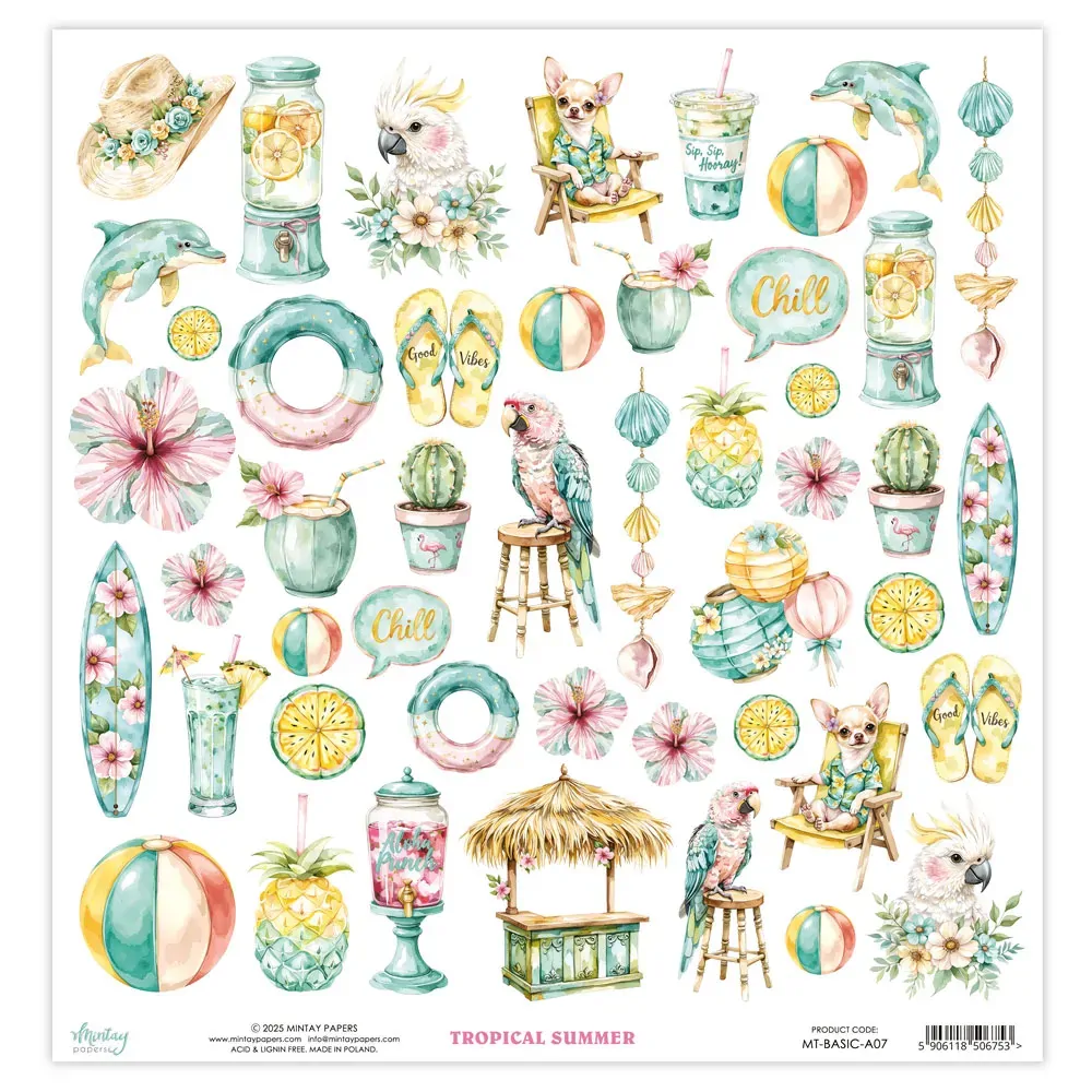 Mintay Basic Elements 12 x 12 Sheet 07 - Tropical Summer