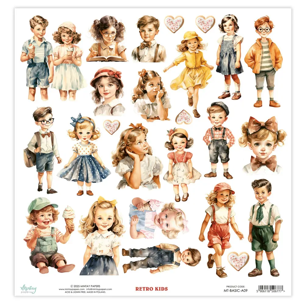 Mintay Basic Elements 12 x 12 Sheet 09 - Retro Kids