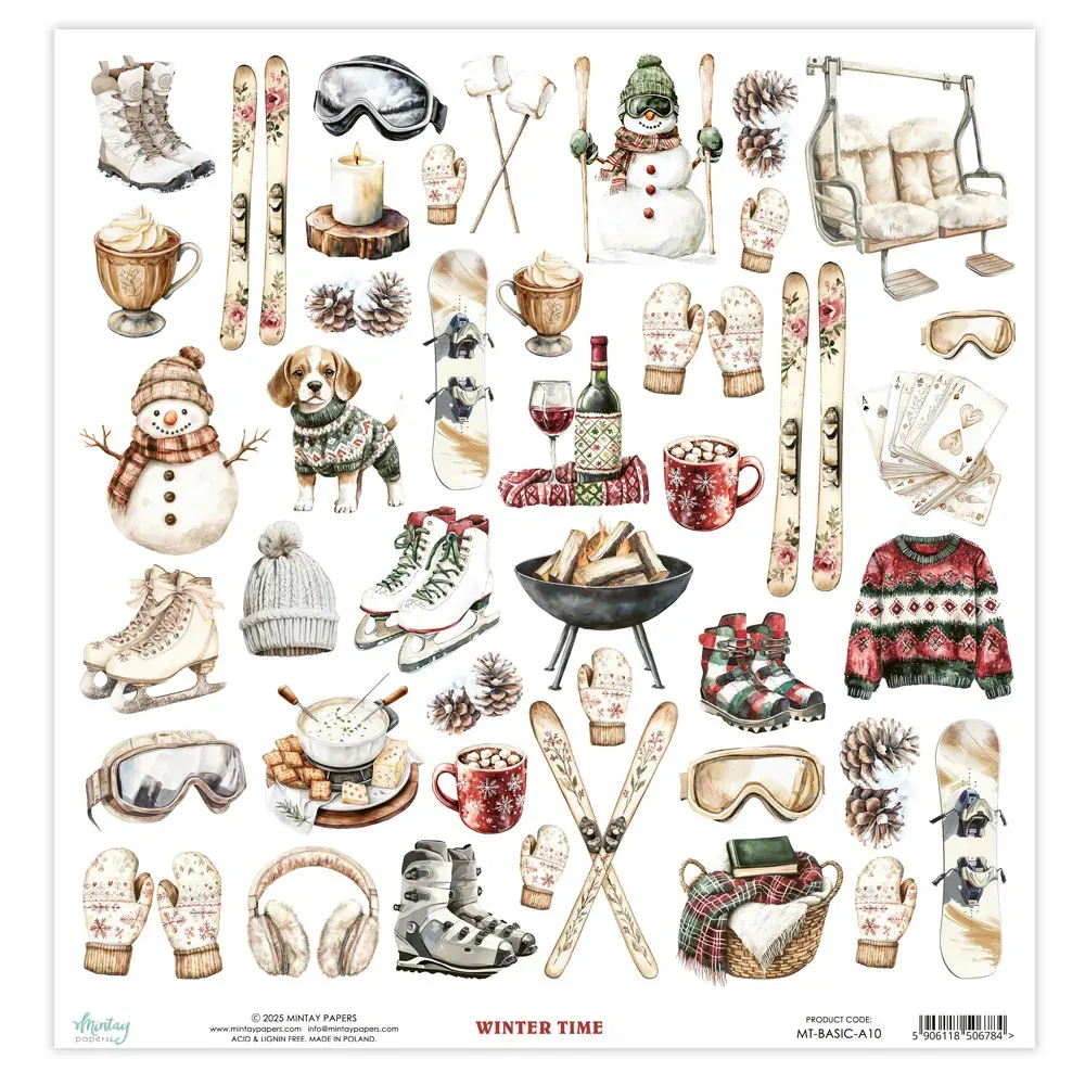 Mintay Basic Elements 12 x 12 Sheet 10 - Winter Time