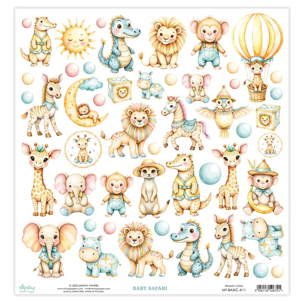 Mintay Basic Elements 12 x 12 Sheet 11 - Baby Safari