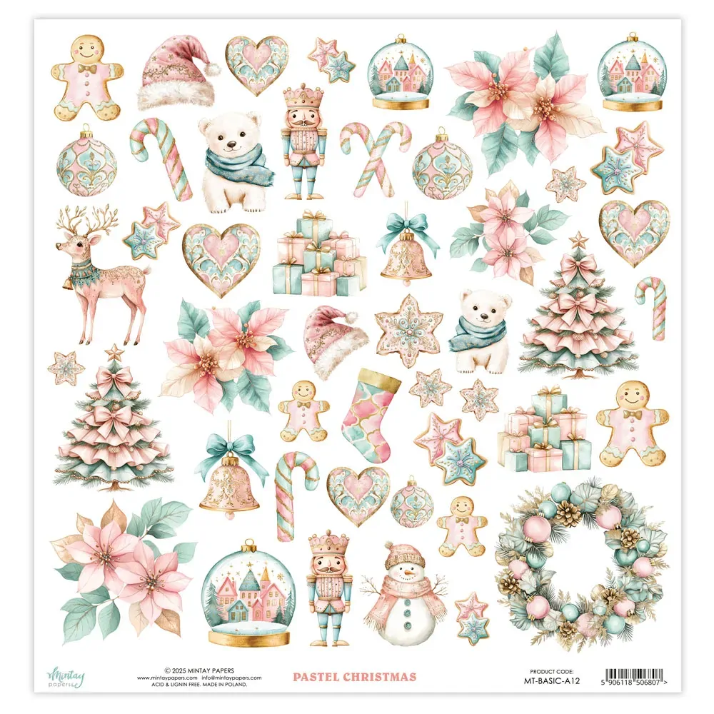 Mintay Basic Elements 12 x 12 Sheet 12 - Pastel Christmas