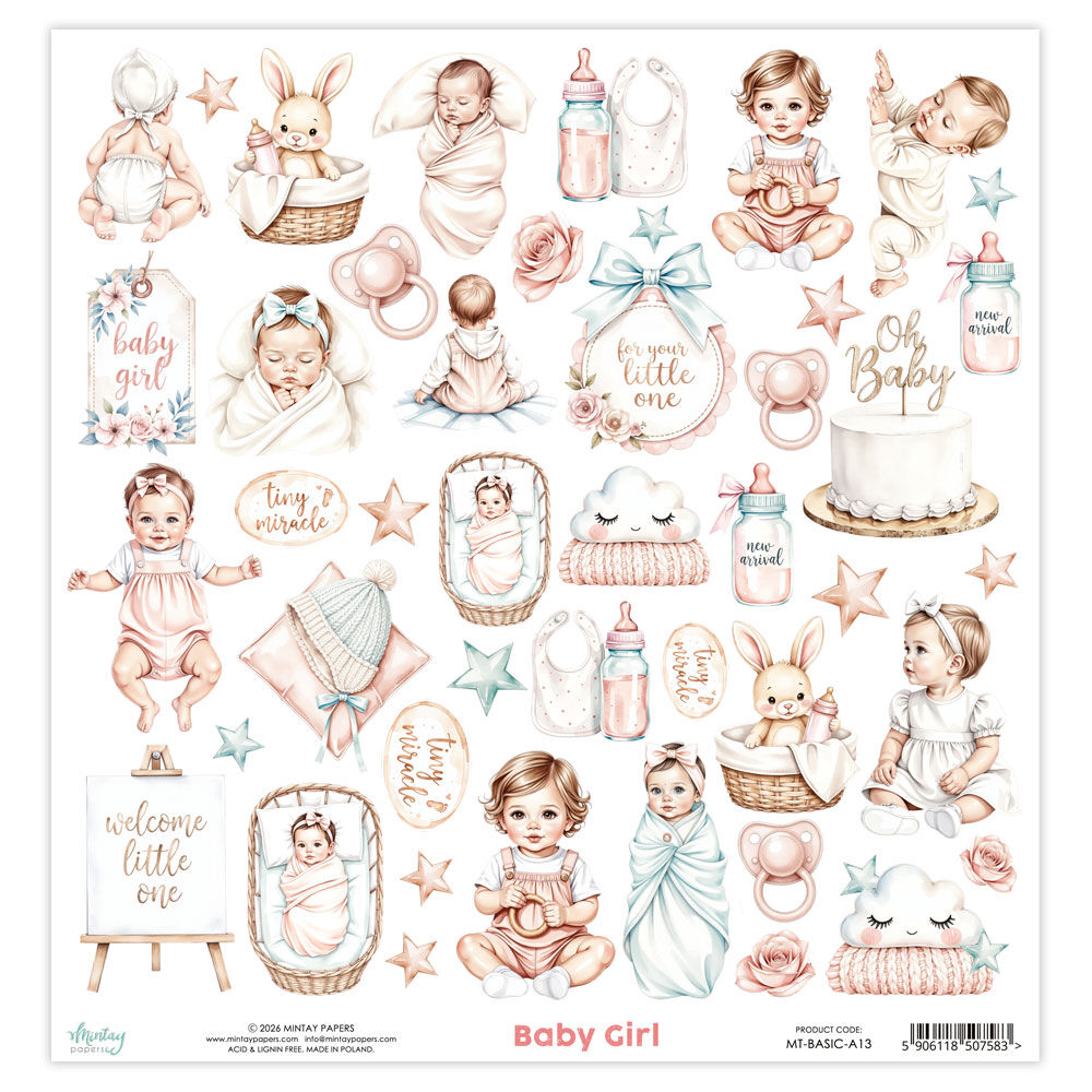 Mintay Basic Elements 12 x 12 Sheet 13 - Baby Girl