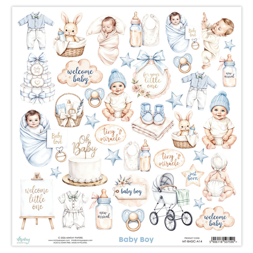 Mintay Basic Elements 12 x 12 Sheet 14 - Baby Boy