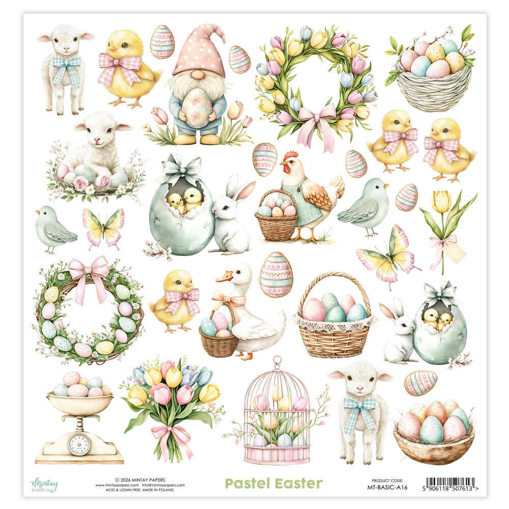 Mintay Basic Elements 12 x 12 Sheet 16 - Pastel Easter