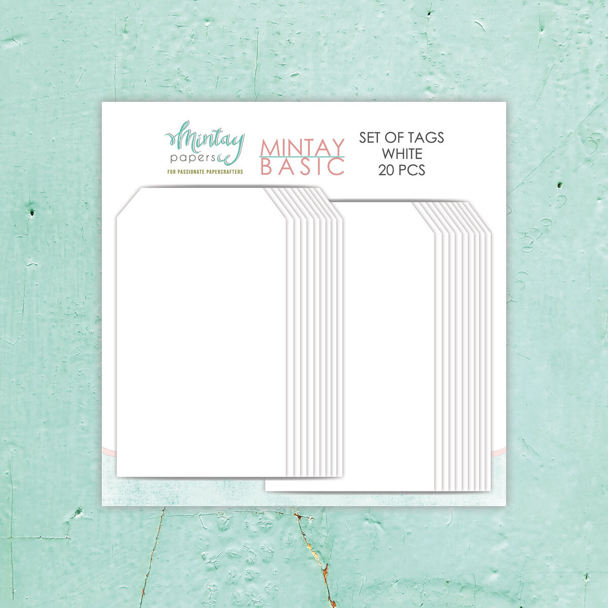 Mintay Papers Basic Set of White Tags 20 Pieces