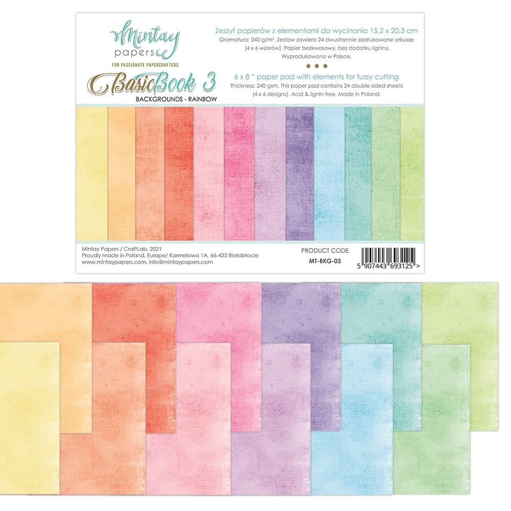 Mintay Papers 6x8 Booklets 240gsm 24 Sheets Background Rainbow