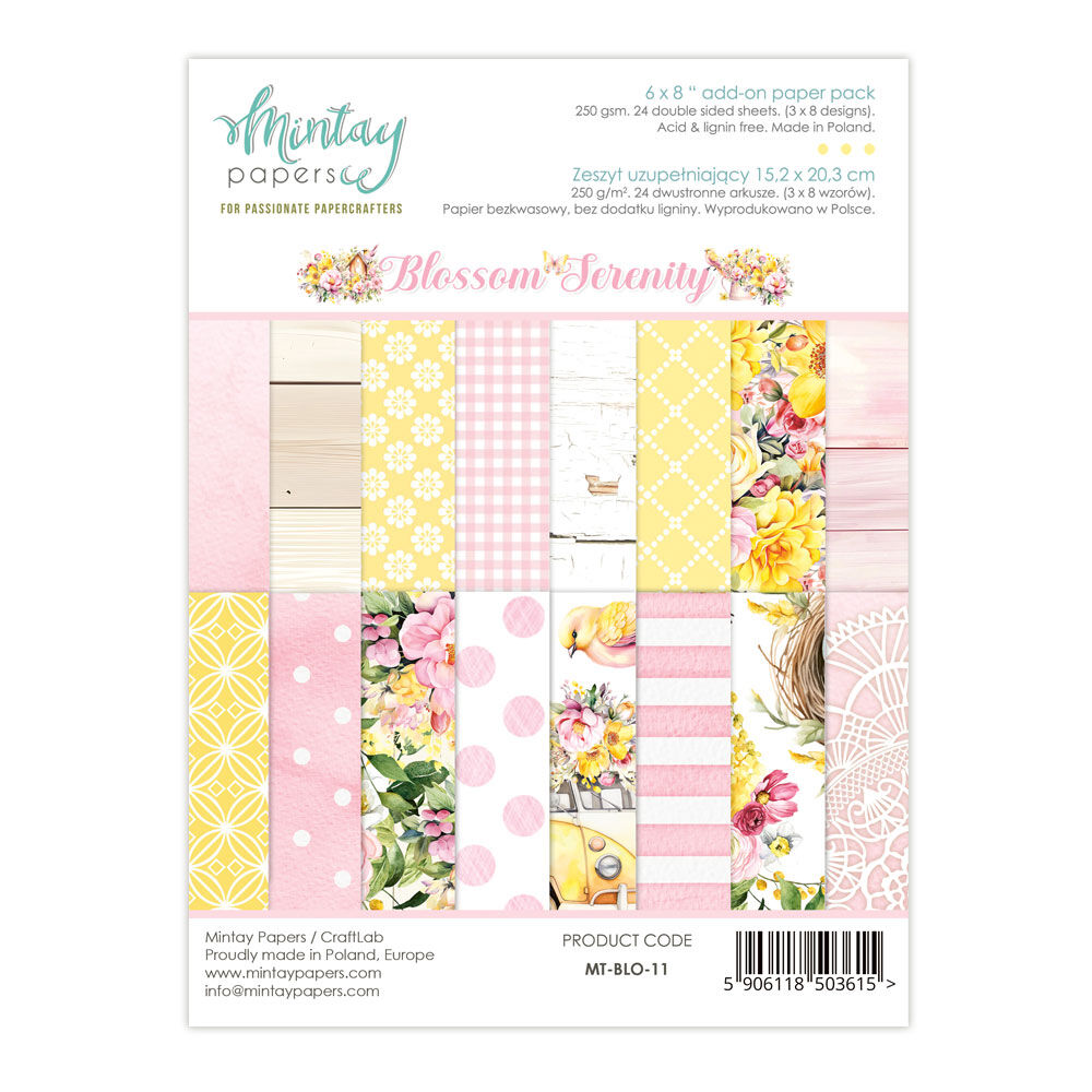 Mintay Papers 6x8 Add-on Paper Pack 240gsm 24 Sheets Blossom Serenity