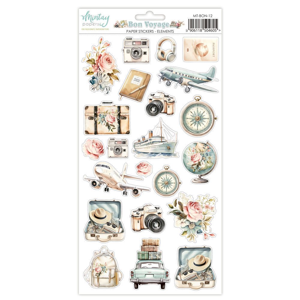 Mintay Papers 6x12 Stickers Sheet Bon Voyage