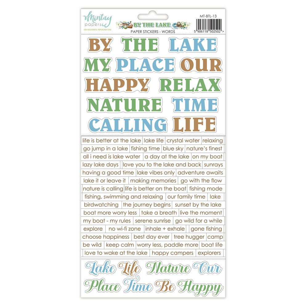 Mintay Papers 6x12 Stickers Sheet (Words) By The Lake