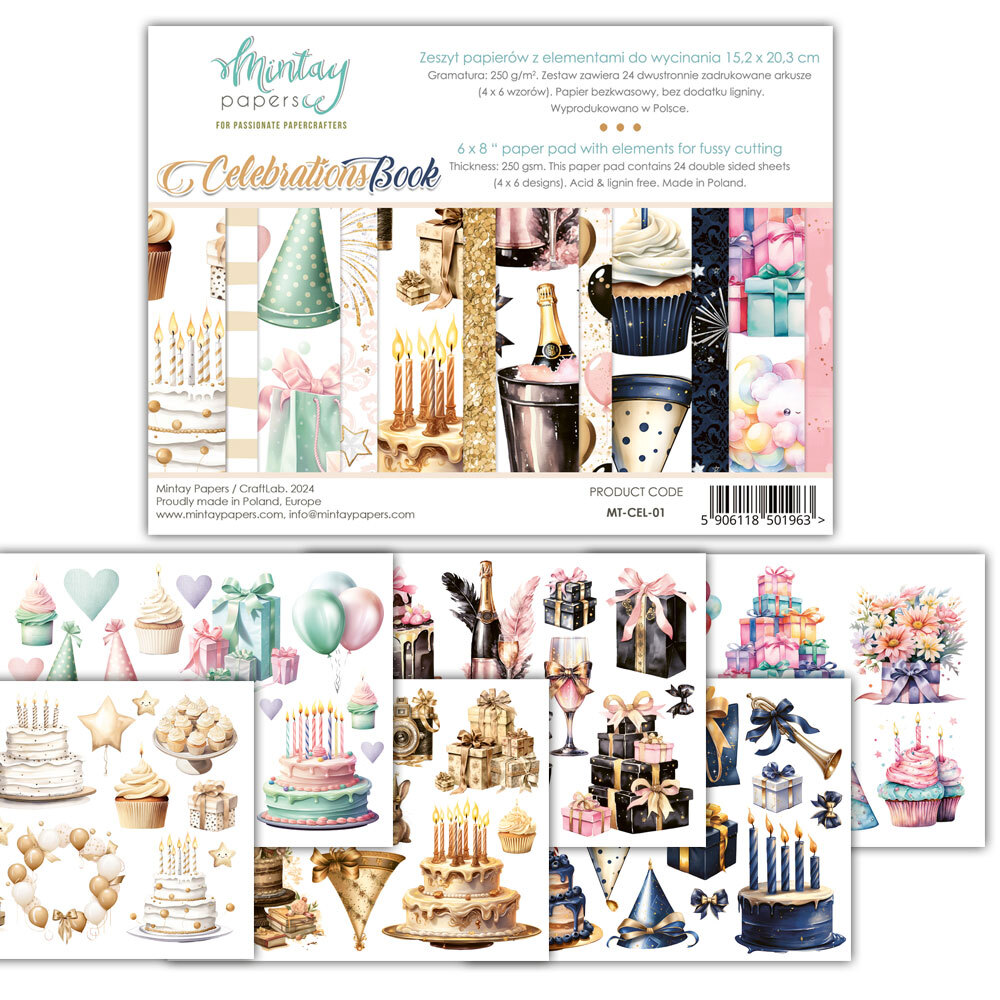 Mintay Papers 6x8 Booklets 240gsm 24 Sheets - Celebrations