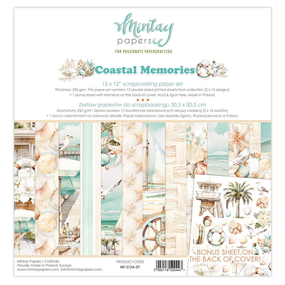 Mintay Papers 12x12 Papers 240gsm Coastal Memories