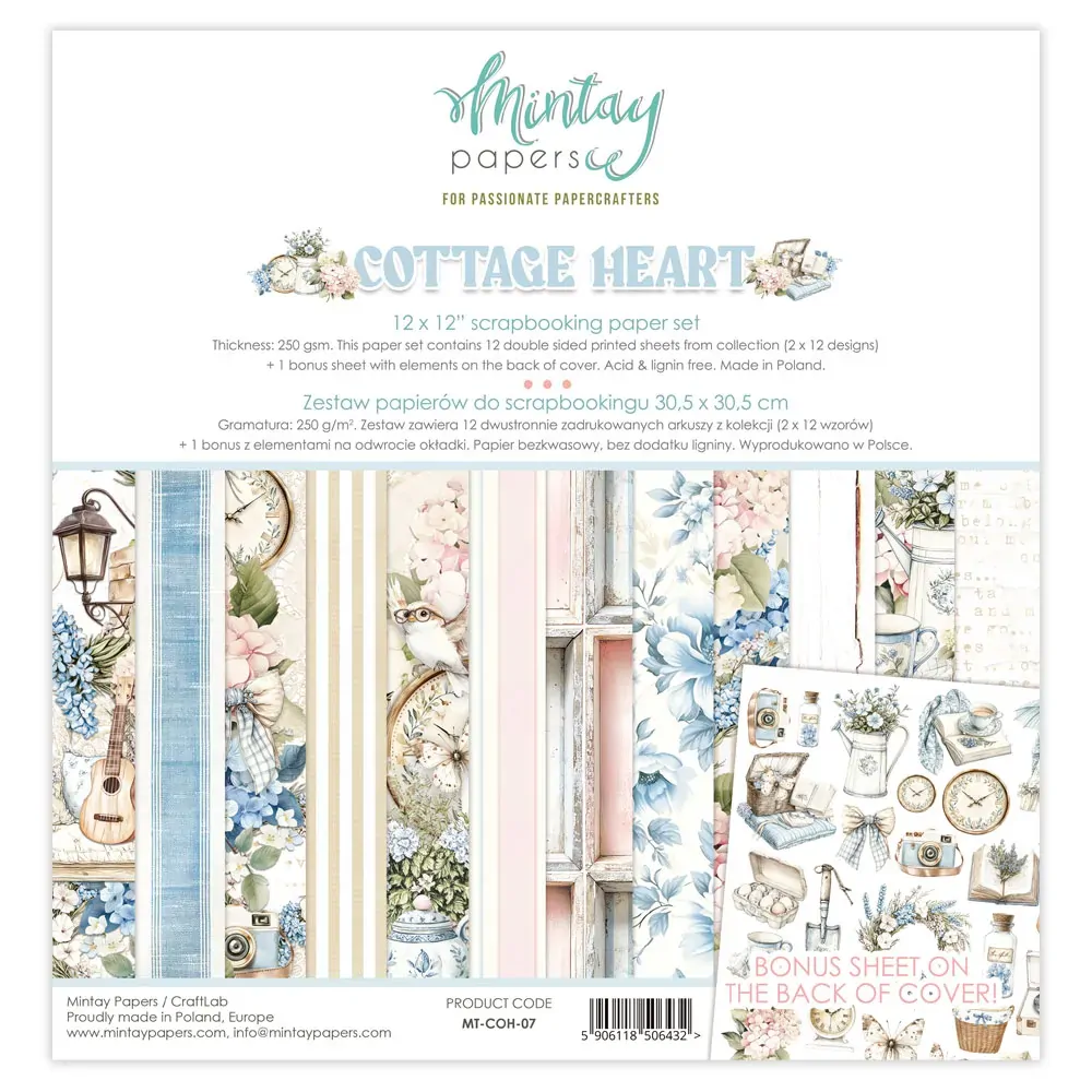 Mintay Papers 12x12 Papers 240gsm Cottage Heart