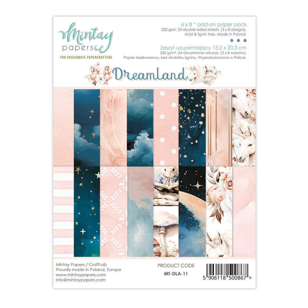 Mintay Papers 6x8 Add-on Paper Pack 240gsm 24 Sheets Dreamland