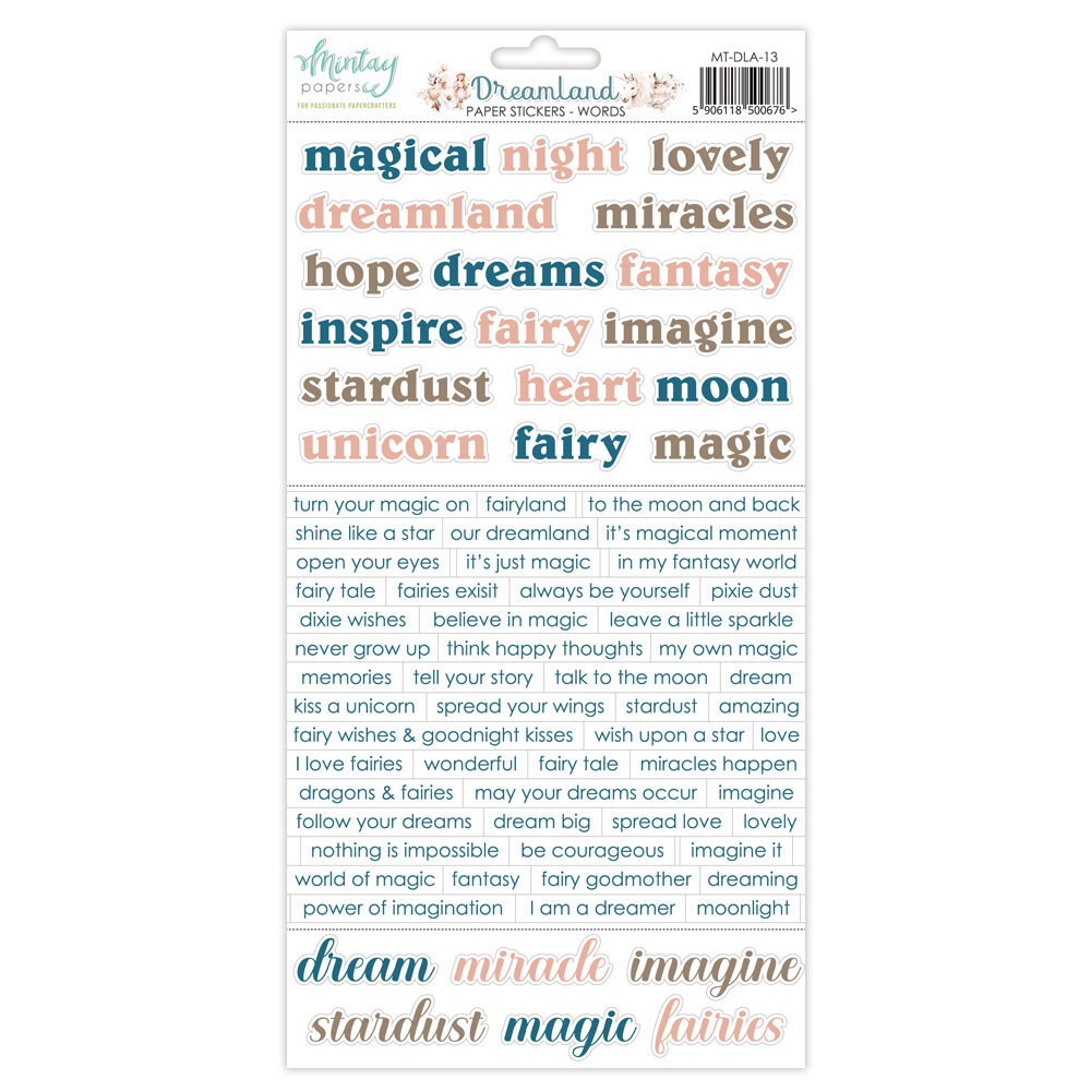 Mintay Papers 6x8 Stickers Sheet (Words) Dreamland