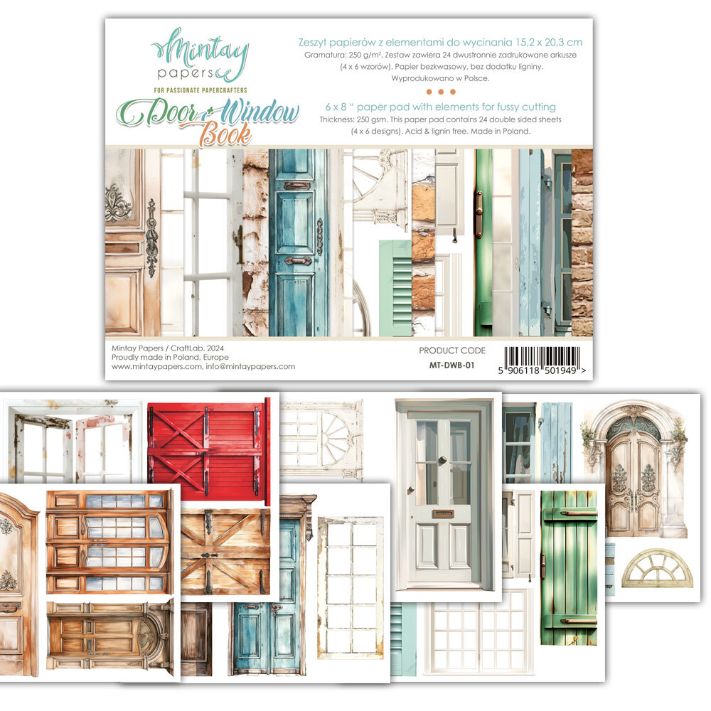 Mintay Papers 6x8 Booklets 240gsm 24 Sheets - Door & Window